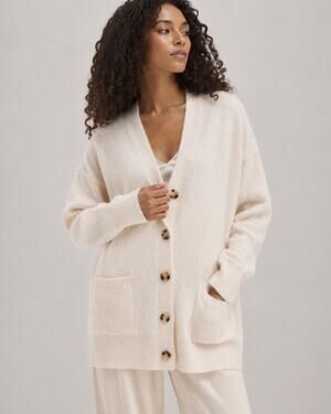 NWT NakedCashmere Brushed Cashmere Oversized Cardigan Ivory XS/S